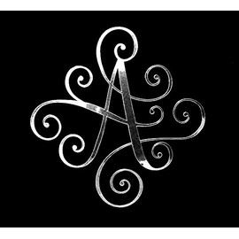 Eggleston Design Co Custom Elegant Scroll Vine Name Letter Monogram Vinyl Decal Bumper Sticker for Cars, Yeti Tumbler, Laptop, Phones (Silver Chrome, 5" x 5")