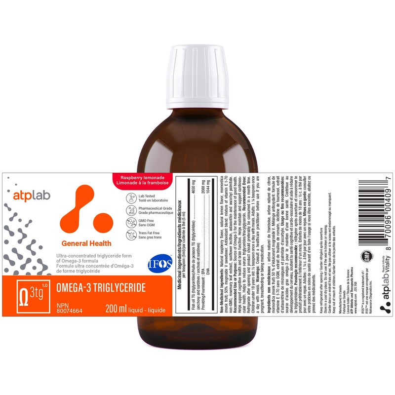 ATP LAB - Omega 3 Fish Oil Triglyceride Form 200ml