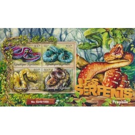 Togo 7394-7397 Sheetlet (complete. issue) unmounted mint/never hinged ** MNH 2016 Snakes (Stamps for collectors) Amphibians/reptiles/dinosaurs