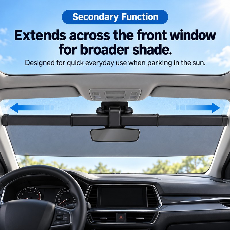 Retractable Car Windshield Sunshade for Parking – Polyester UV Block
