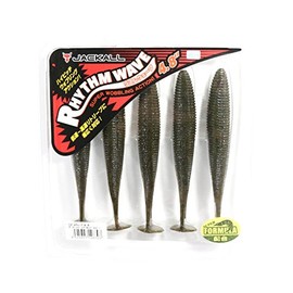 JACKALL Worm Rhythm Wave 4.8" Green Pumpkin Pepper