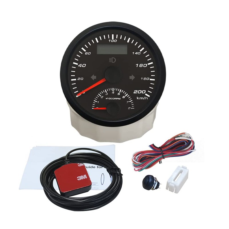 ELING 85mm 2in1 GPS Speedometer with Tachometer 0-200KM/H 8000RPM with