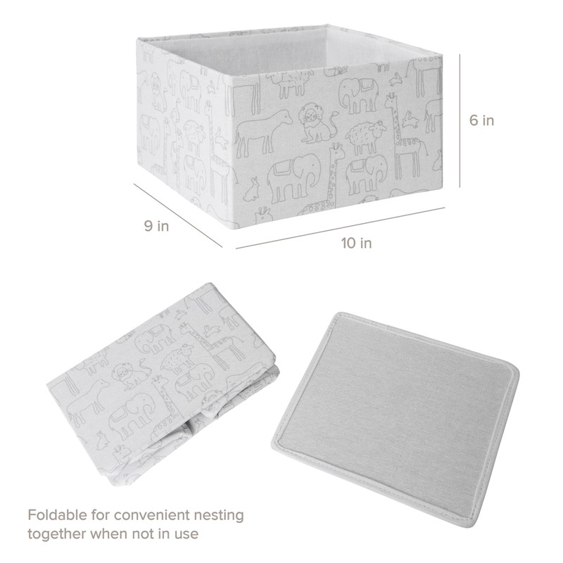 RGI Home Decorative Storage Bins, Set of 2 Rectangular Greyboard