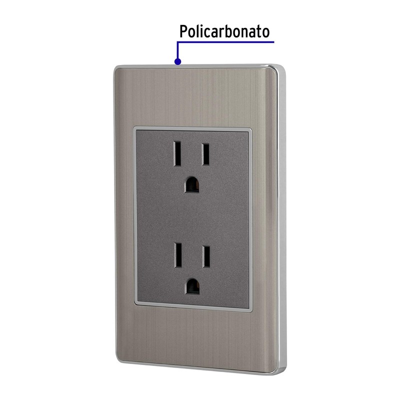 Volteck CODO-LA, Placa armada con contacto dúplex 3 módulos 2