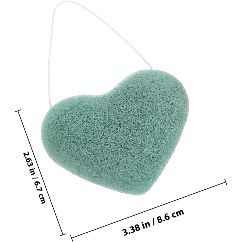 Esponja Facial de Corazón para Limpieza Profunda Exfoliante, 3 Piezas