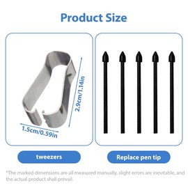 RAMGLYO 5 Pcs Replacement Tips for Remarka 2 Stylus Pen, Durable Nibs Support Pressure Sensitivity and Tilt Writing with Nibs Removal Tool