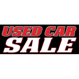 Used Car Sale Banner 18"x48" Free Shipping & Customization, Ready to Hang!