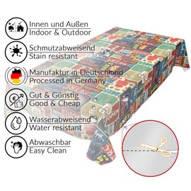 Anro Oilcloth Wax Tablecloth, Washable