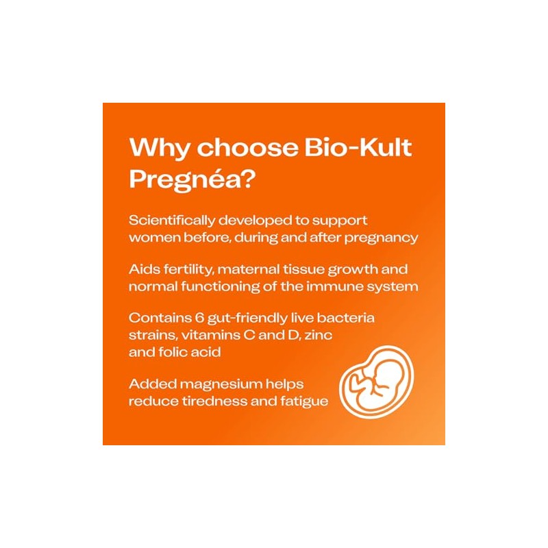 Bio-Kult Pregnéa | 6 Strains + Folic Acid, D, C,