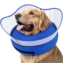 Supet Raised Inflatable Cone Collar to Stop Licking, Soft Dog Cone Alternative After Surgery, Neck Donut Collar for Small to Large Dogs