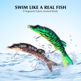 CREECHWA Fishing Lure Trout, Pike Bait, Bass Bait, Wobbler Pike, Moves Like A Real Fish, Pack of 2