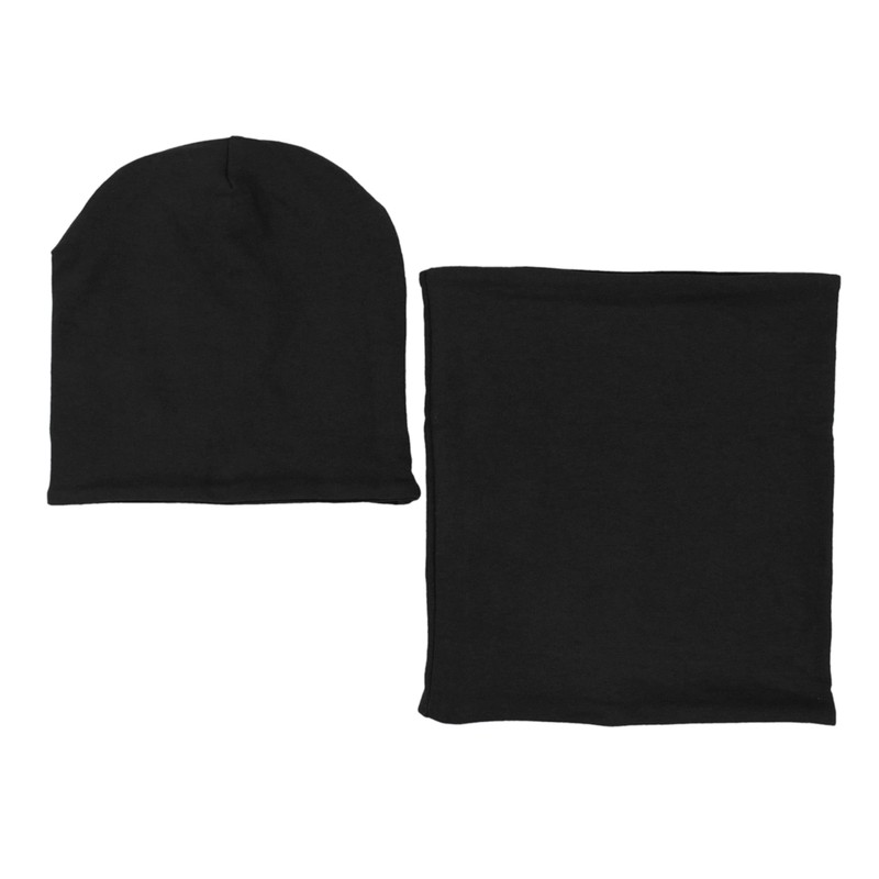 TupTam Unisex Kinder Beanie Mütze Schlauchschal Set, Farbe: Schwarz, Größe: