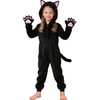 Cuteshower - Disfraz de gato negro para niñas, disfraz de