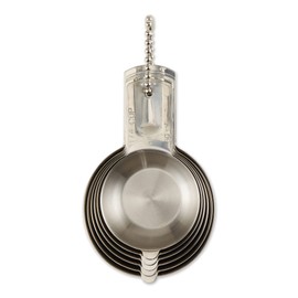RSVP International Endurance (NCP-6) Stainless Steel Measuring Cups, Set of 6 | 1/4 Cup to 1 Cup Measurements | Nest for Easy Storage | Dishwasher Safe | Dry or Liquid | Baking or Cooking,Medium
