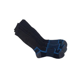 9 x Rio No Hole Reinforced Socks Black/Grey/Blue Comfortable Crew 6-10 Multi