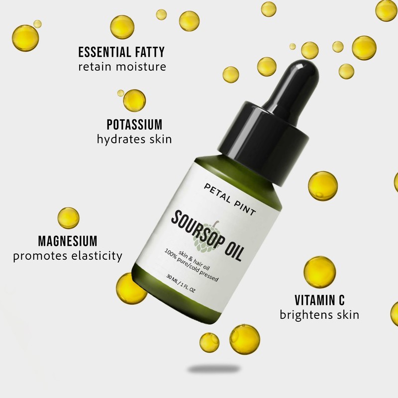 Petal Pint Soursop Graviola Guanabana Oil for Skin and Hair,