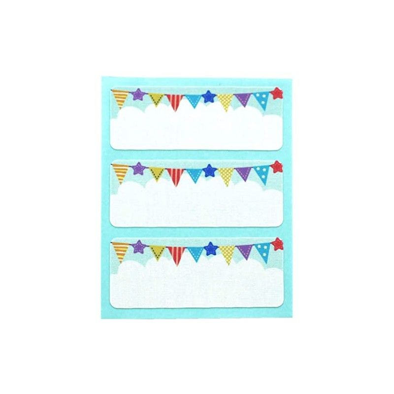 Yunenemu UN-14217 Name Cotton Label Flag, 6 Pieces, Width 2.6