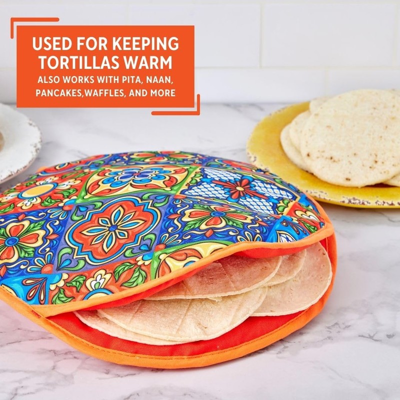 IMUSA 12in Cloth Tortilla Warmer, Talavera