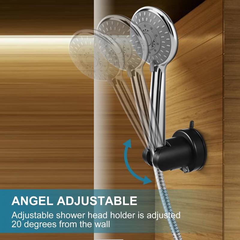 Suction Cup Shower Head Holder, Adjustable Relocatable Shower Handle Wand