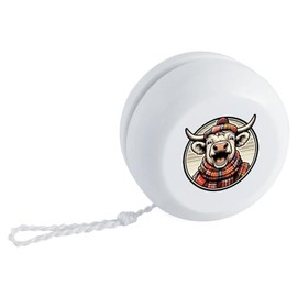 'Highland Cow In Tartan' Retro Style Yo-Yo (YY00041991)