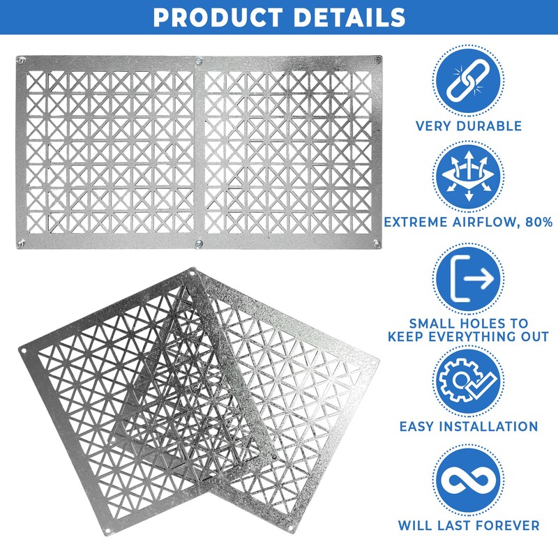 Tjernlund 950-8304 Underaire Steel Crawl Space Vent, Steel Diamond Pattern,
