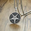 Rockyu Men's Stainless Steel Lucifer Satin Pendant, Hardcore Sterling Chain,