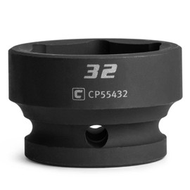 Capri Tools 32 mm Stubby Impact Socket, 1/2 in. Drive, 6-Point, Metric