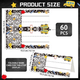 60 Pcs Name Tags for Classroom, Composition Book Name Tags for Desk with Blank Photo Area, Back to School Teacher Supplies,Desk Labels for Classroom Decoration, Home and Office Use
