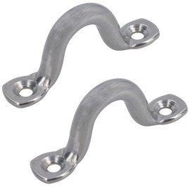 2 Pack 6mm Stainless Steel Wire Sheet Eye Tie Down Hook Strap 316 Marine Grade
