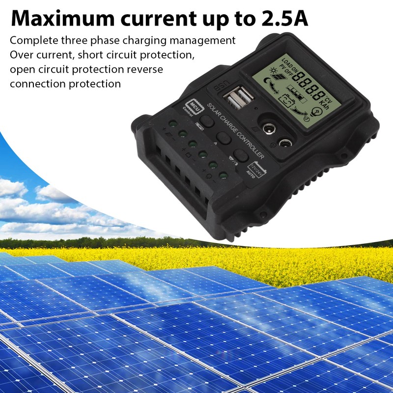 K1688 Solar Charge Controller PWM Dual DC with Black Shell