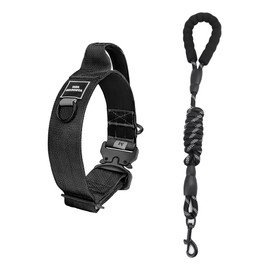 UNA MASCOTA Collar Táctico para Perros - Seguridad y Comodidad en Tus Paseos,Collar de Perro Resistente y Ligero (Negro, XL)
