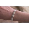 Bergerlin Genuine Natural Stone Pearl Bracelet with 925 Sterling Silver