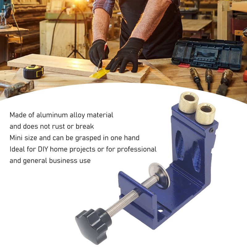 Pocket Hole Jig Kit Dowel System Set Woodwork Guides Joint