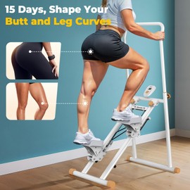 Niceday Steppers for Exercise at Home, Stair Stepper with Handlebar, Stair Climber, Stair Master with 300LBS Loading Capacity (White)