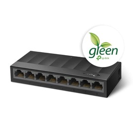 TP-Link LS1008G 8-Port Desktop/Wallmount Gigabit Ethernet Switch/Hub, Ethernet Splitter, Plug & Play, Desktop, Plastic Case