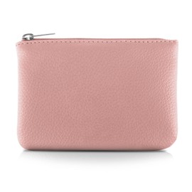 TIESOME Coin Purse, PU Lychee Pattern Zipper Coin Purse Portable Coin Purse Mini Change Wallet for Women Coin Pocket Mini Money for Women Credit Card ID Key Headset Lipstick (Pink)