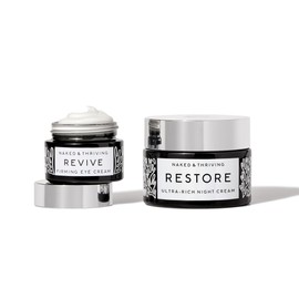 Naked & Thriving Naked & Thriving The Retinol-Alternative Duo | Restore Ultra-Rich Night Cream (50mL) + Revive Firming Eye Cream (15mL) with Hyaluronic Acid and Bakuchiol (Set of 2)