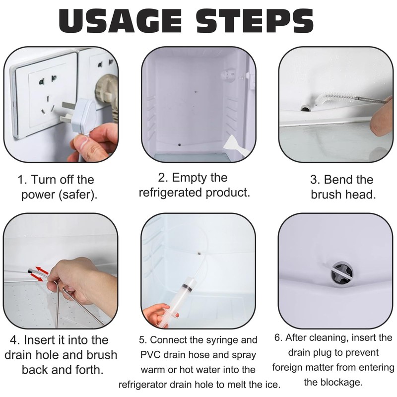 KASESSS 11 Pcs Fridge Dredger and Cleaning Set, Fridge Drain