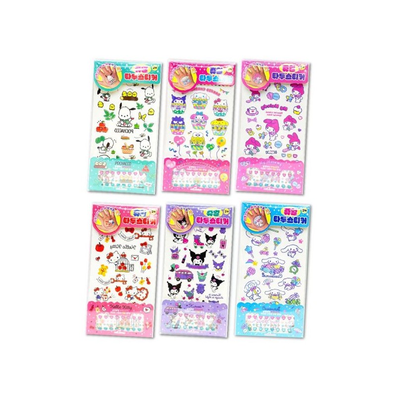 Sanrio 산리오 쥬얼 타투스티커 6P 보석 타투 다꾸 어린이 Sanrio