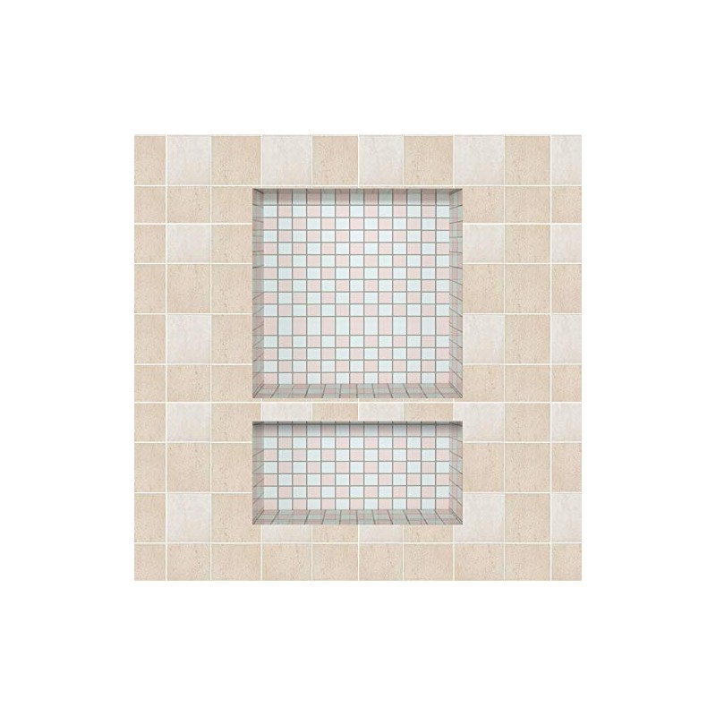 Uni-Green Tile shower niche 24X16 Double Shelves Shower Recess and
