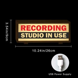 LED Recording Studio Sign Soundproof Room Light Box Recording Studio In Use Light for Streamers, Podcasters, Musicians Record Sign for Music Bar