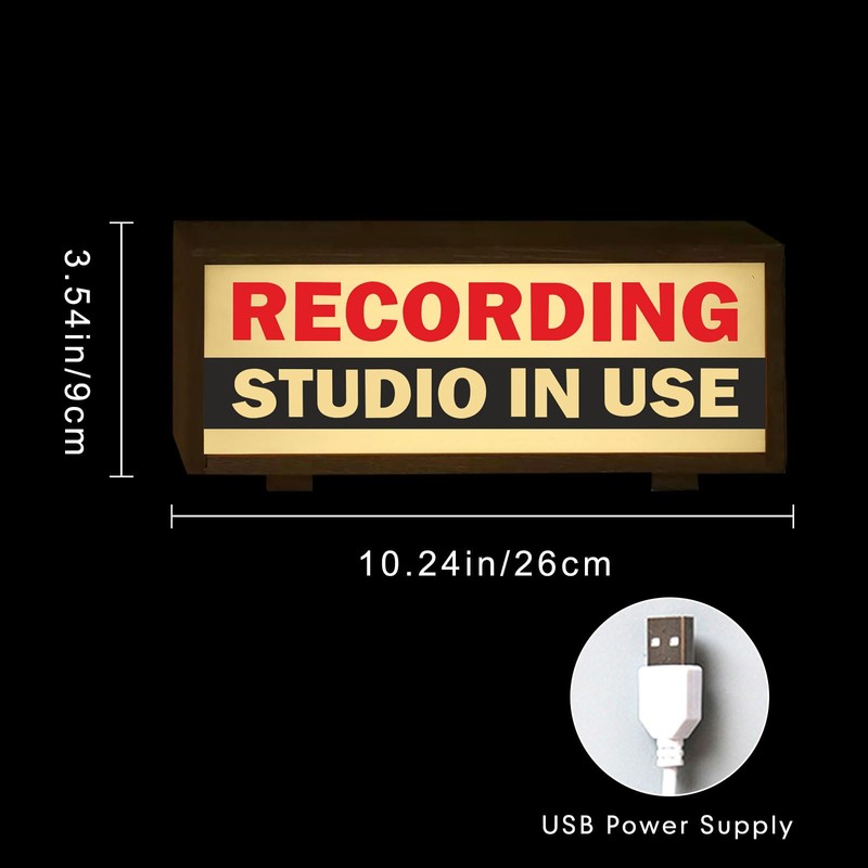 LED Recording Studio Sign Soundproof Room Light Box Recording Studio