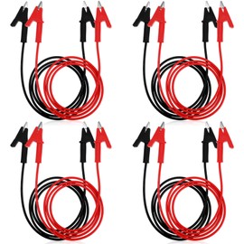 Pafeooui 8 Pcs 14 Gauge Jumper Wires, Alligator Clip to Alligator Clip Electrical Test Leads Set, 3.3 Ft Silicone Flexible Cable for Multimeter Automotive