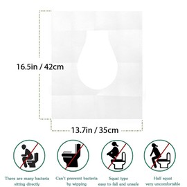 DWFEYOI 60 Stück Einweg Toilettensitzbezug, Toilettenauflage, Spülbare Toilettenauflage, Wasserdichte Toilettenauflagen, Einzeln Verpackt, für Reisen, Geschäftsreise, Offentliche Toiletten