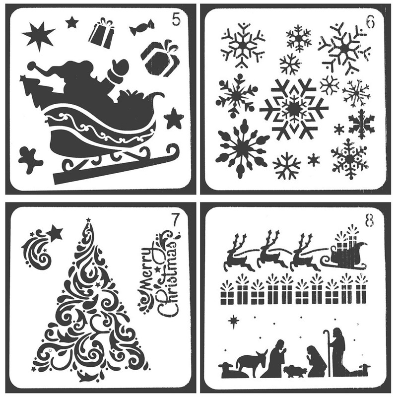 Stencil Sheets Christmas Stencil Template Drawing Stencil Plate Planner Scrapbooking