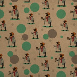 GRAPHICS & MORE Cool Penguin Hipster with Coffee Premium Kraft Gift Wrap Wrapping Paper Roll