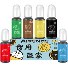 Aipende Food Pigment 6 Color Set Food Coloring Liquid Icing Color Red Confectionery Ingredients Decoration Cookie Icing Color (10ml) Bottle