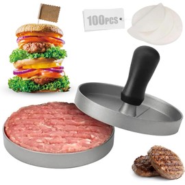 Prensa para Hamburguesas, Prensa para Carne con 100 Hojas de Papel
