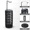 Black Freestanding Toilet Paper Holder with Storage,3 Rolls of Tissue