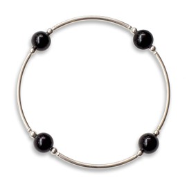 Made As Intended Smaller Bead Onyx Gemstone Bracelet, Regular Size